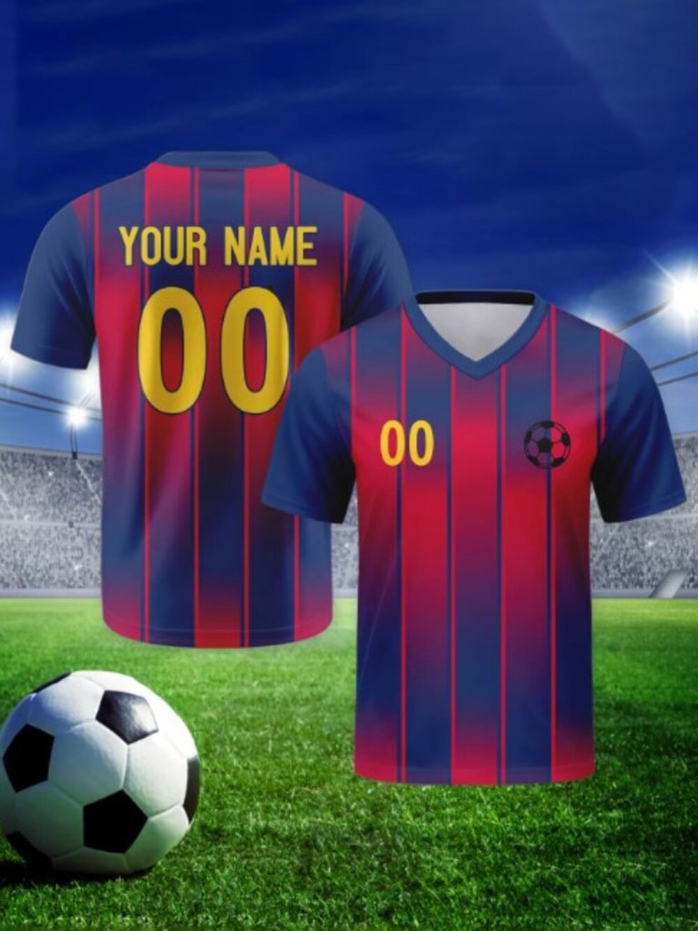 Barcelona Inspired Soccer Jersey - Breathable Sports Fan Shirt